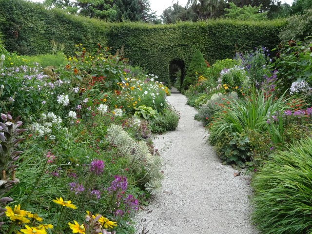 Herbaceous border at Mount Usher Gardens, Co Wicklow.