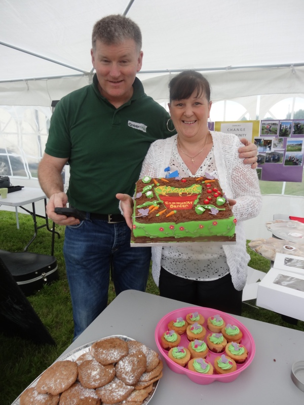 Elizabeth, with her wonderful cakes celebrating the opening of a new community garden in Crumlin, and Ciaran of www.greenvalu.ie