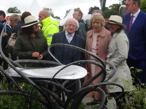 President and Mrs Higgins study 'Tree of Life' by John Hogan