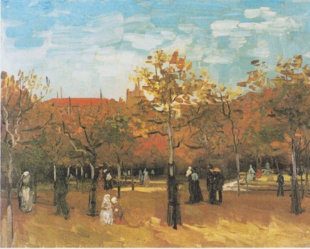 Van Gogh - The Bois_de_Boulogne with people walking.